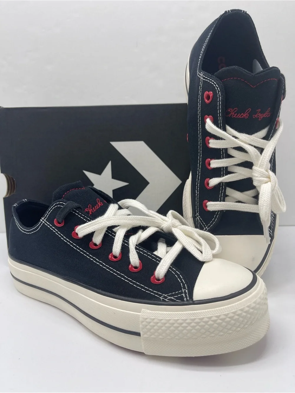 Converse CTAS Lift Ox Platform Sneakers Black Egret Days Ahead A19059C NWT